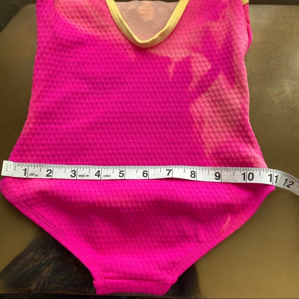 OshKosh B’Gosh Swimsuit 6x girls one piece neon pink FABRIC - Picture 7 of 9